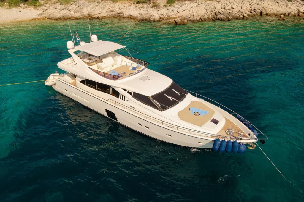 Stella d'Oro under way, aerial view